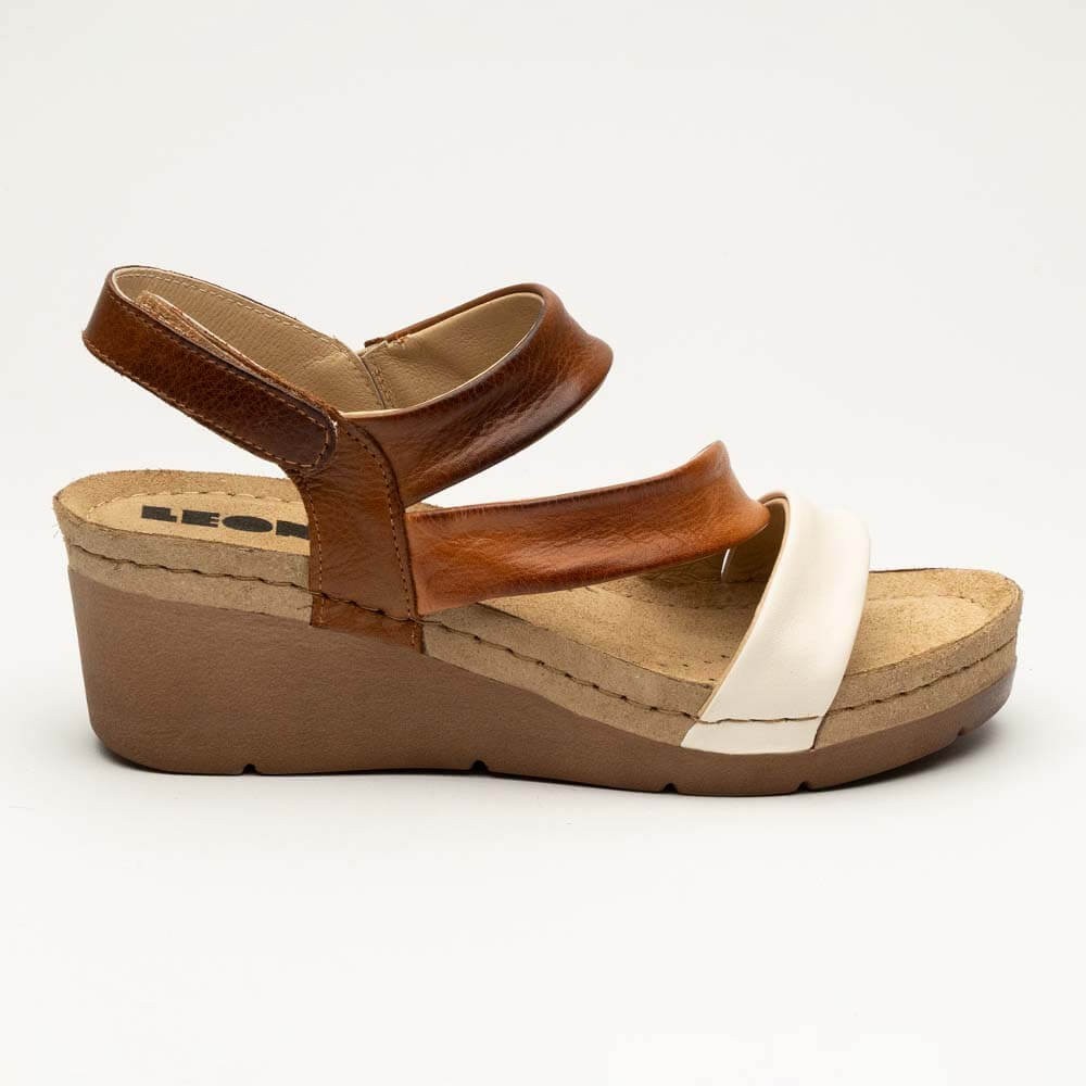 Sandale Leon 1020, de vara, din piele, maro