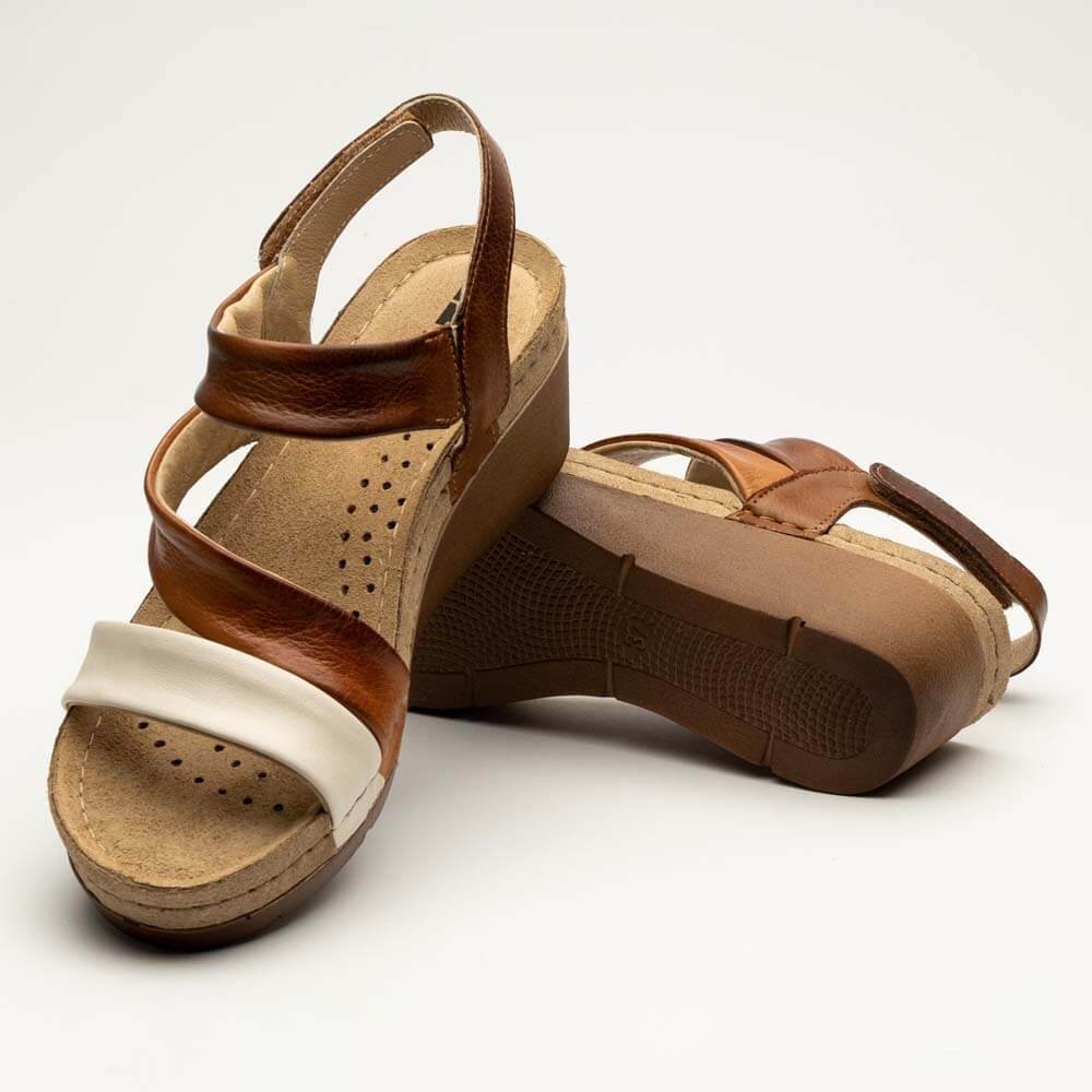 Sandale Leon 1020, de vara, din piele, maro