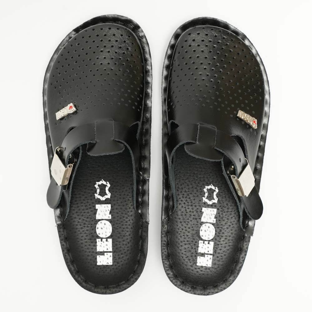 Saboti medicali de dama, din piele, LEON V260, negru Saboti medicali de dama, din piele, LEON V260, negru