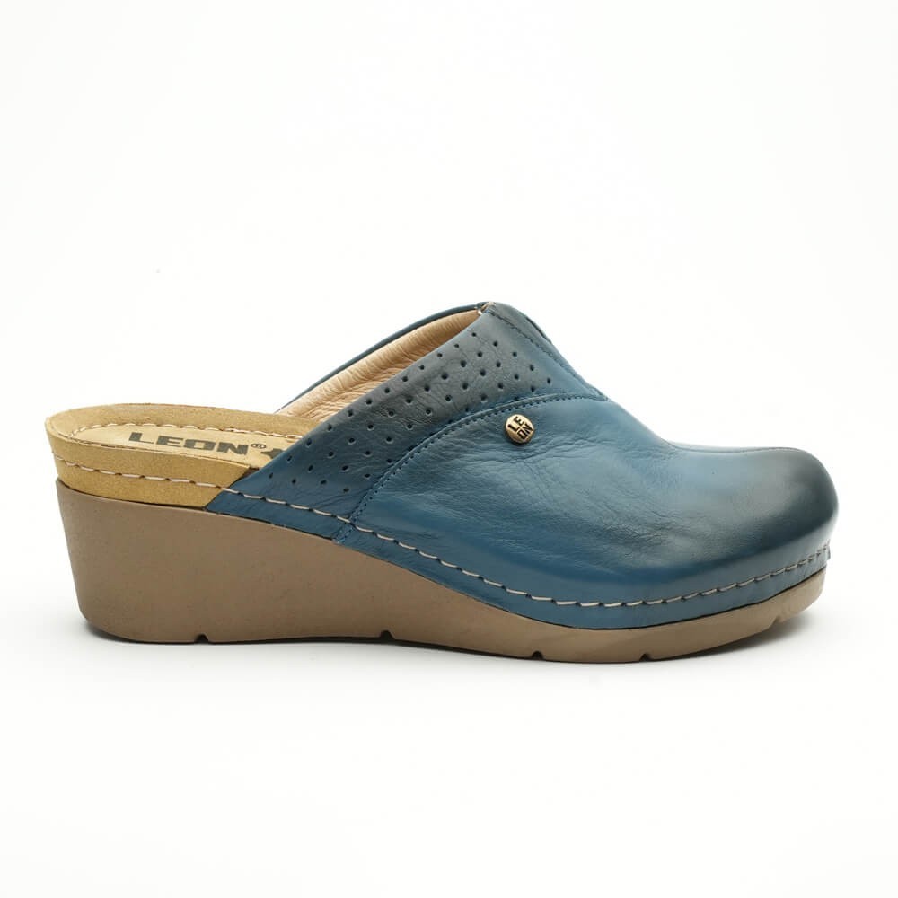 Saboti medicali Leon 1002, din piele, albastru inchis Saboti medicali Leon 1002, din piele, albastru inchis