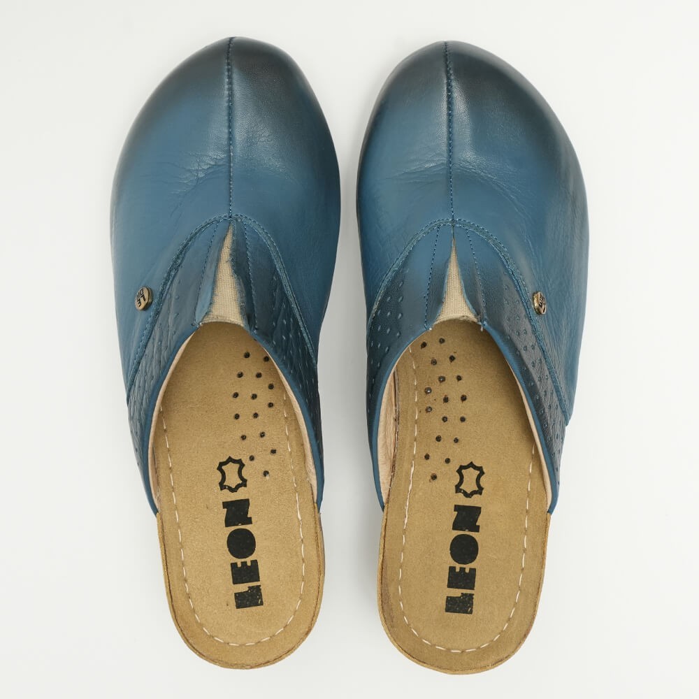 Saboti medicali Leon 1002, din piele, albastru inchis Saboti medicali Leon 1002, din piele, albastru inchis