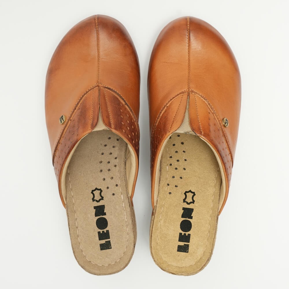 Saboti medicali Leon 1002, din piele, maro Saboti medicali Leon 1002, din piele, maro