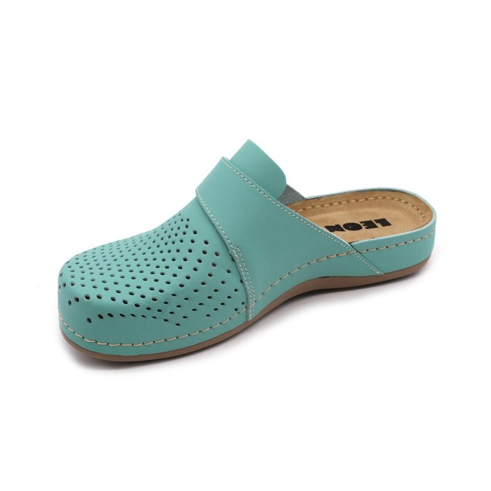 Saboti medicali, de dama, din piele, Leon 970 Bakkar, turcoaz mat Saboti medicali, de dama, din piele, Leon 970 Bakkar, turcoaz mat