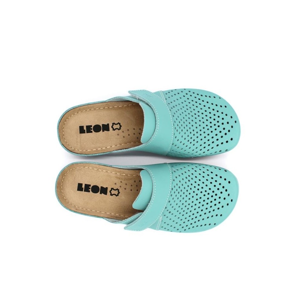 Saboti medicali, de dama, din piele, Leon 970 Bakkar, turcoaz mat Saboti medicali, de dama, din piele, Leon 970 Bakkar, turcoaz mat