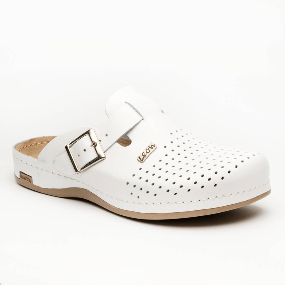 Saboti Leon 700M, de barbati, din piele, alb Saboti Leon 700M, de barbati, din piele, alb