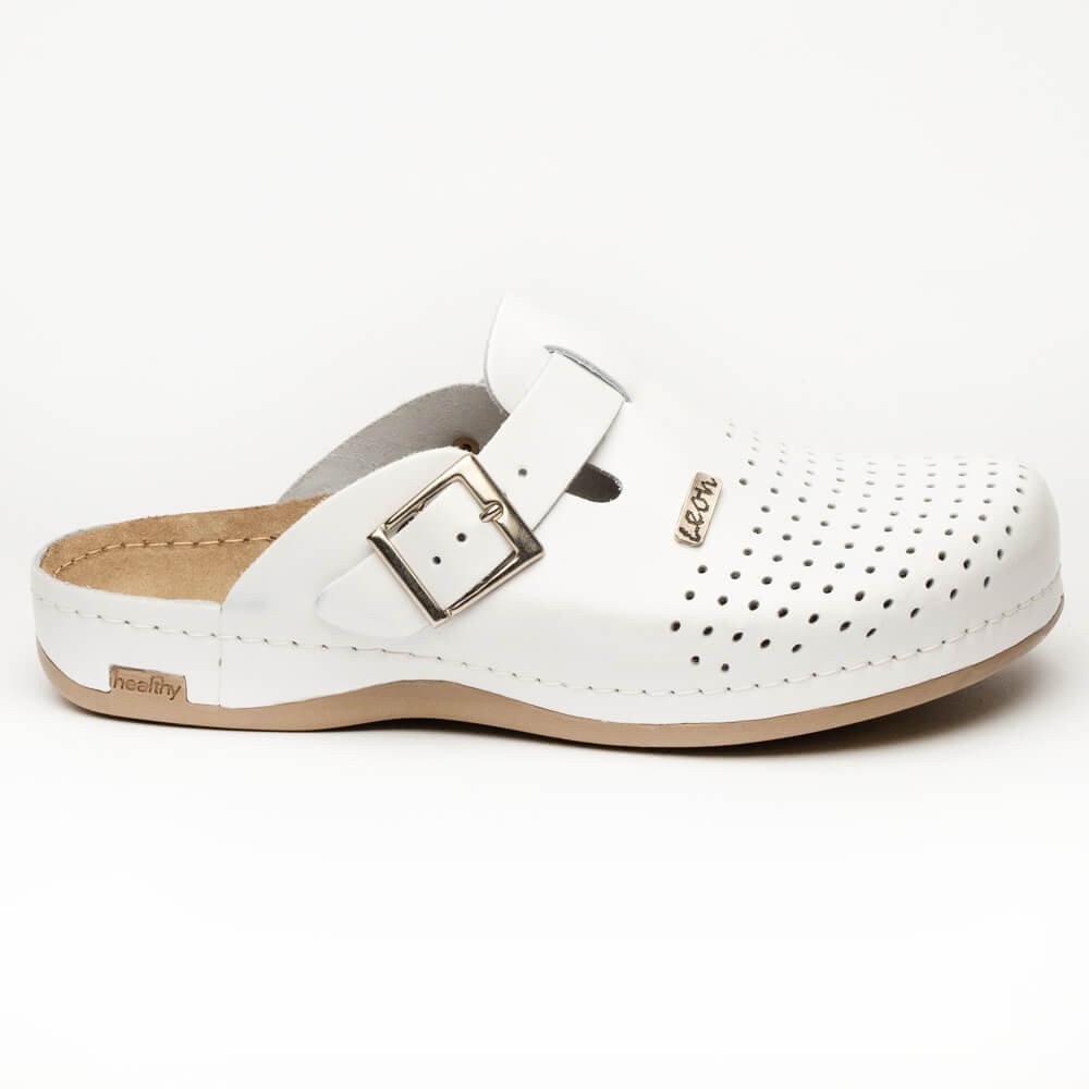 Saboti Leon 700M, de barbati, din piele, alb Saboti Leon 700M, de barbati, din piele, alb