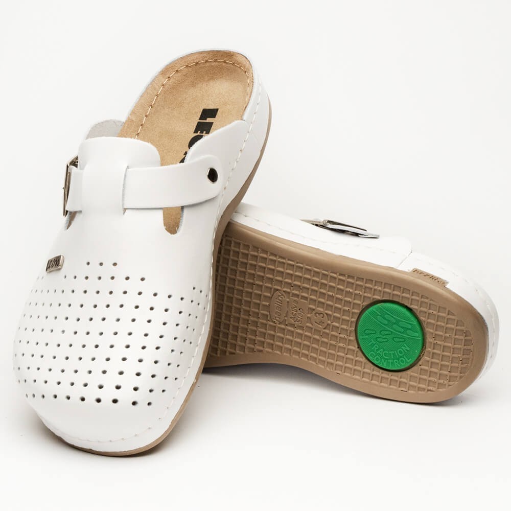 Saboti Leon 700M, de barbati, din piele, alb Saboti Leon 700M, de barbati, din piele, alb