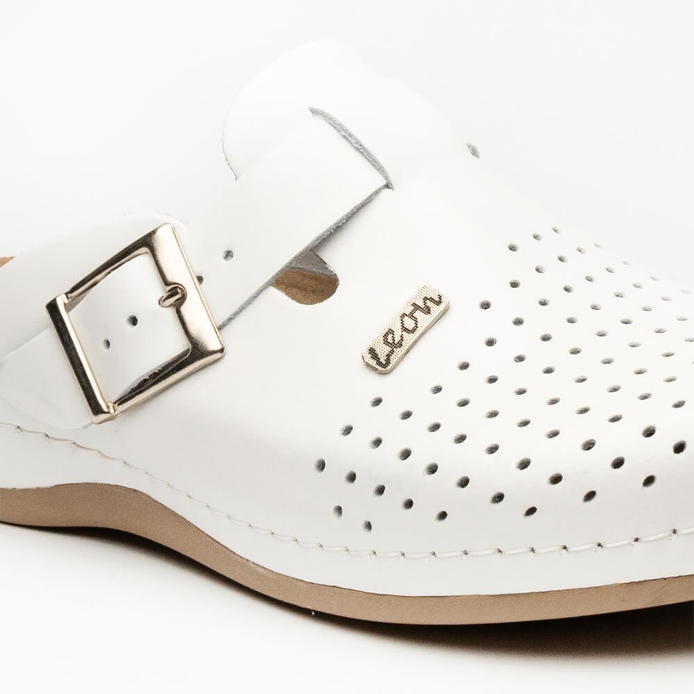 Saboti Leon 700M, de barbati, din piele, alb Saboti Leon 700M, de barbati, din piele, alb