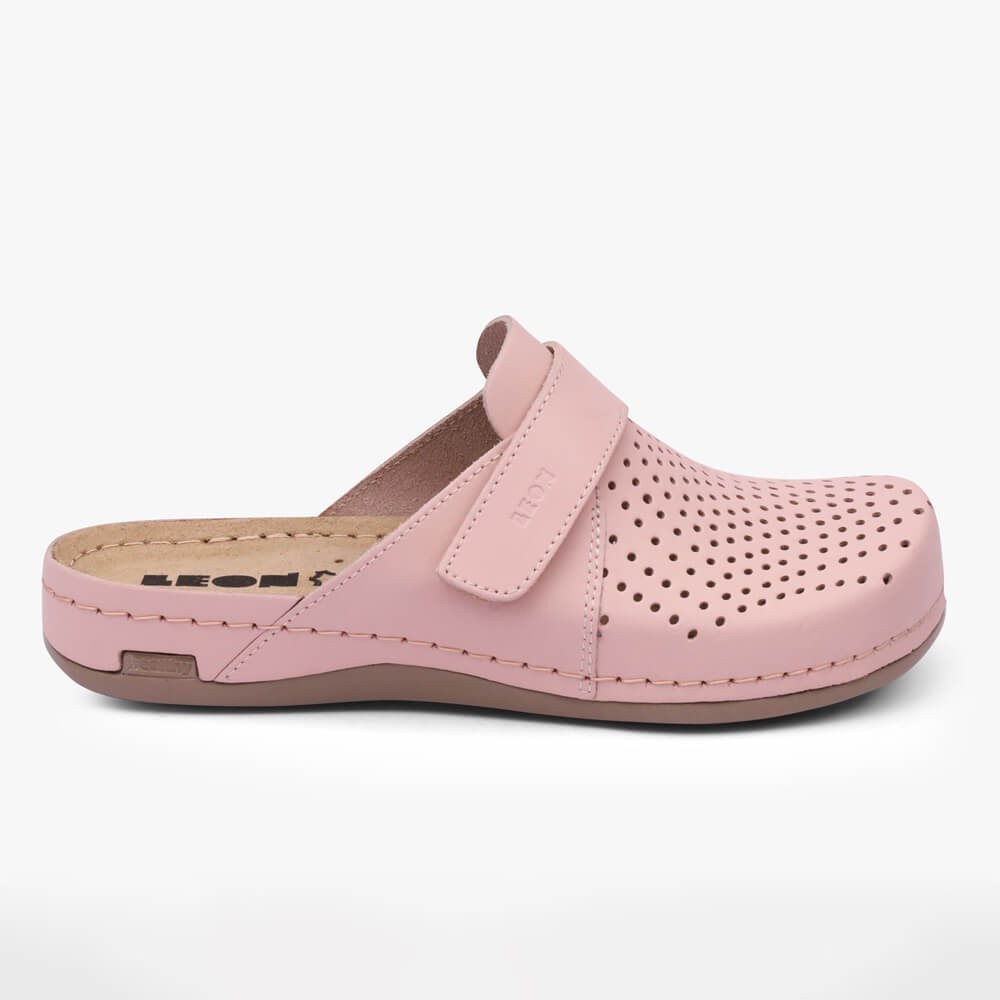 Saboti medicali, de dama, din piele, Leon 970 Bakkar, roz mat Saboti medicali, de dama, din piele, Leon 970 Bakkar, roz mat