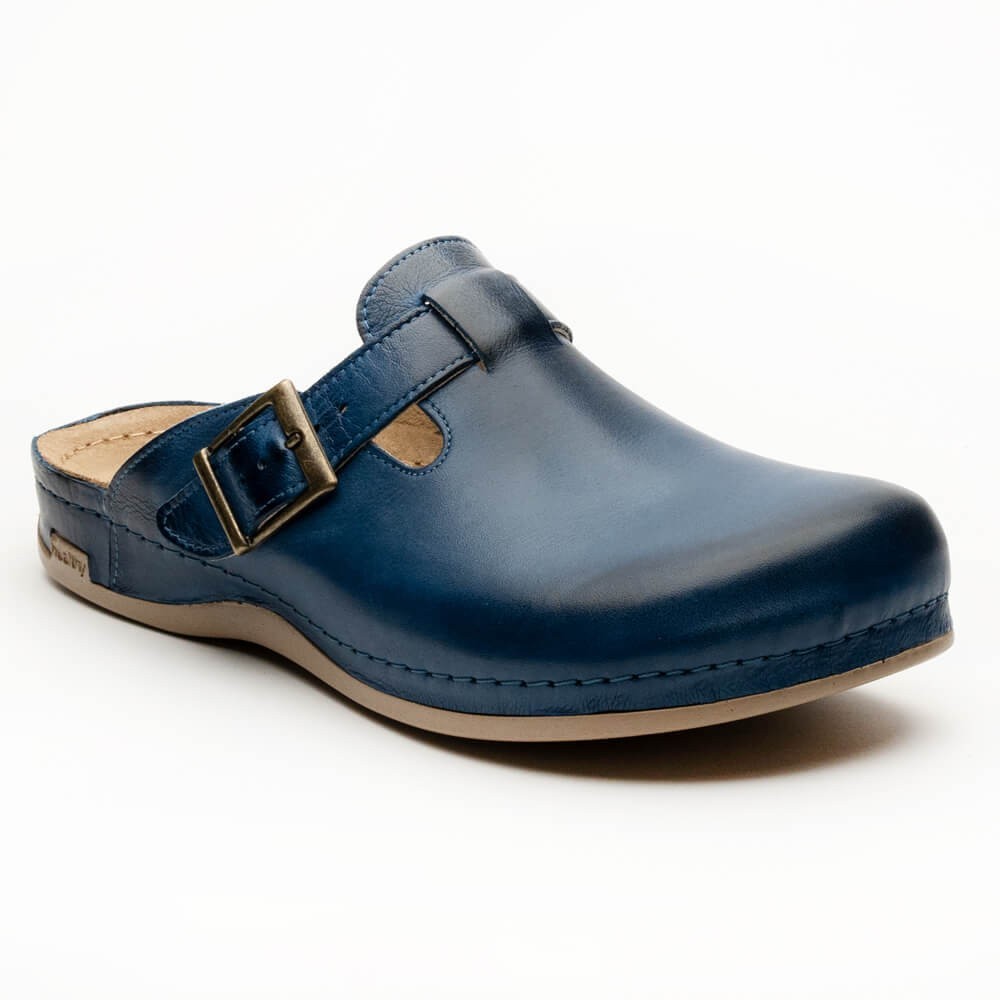 Saboti ortopedici pentru barbati, din piele, Leon 707, albastru inchis Saboti ortopedici pentru barbati, din piele, Leon 707, albastru inchis