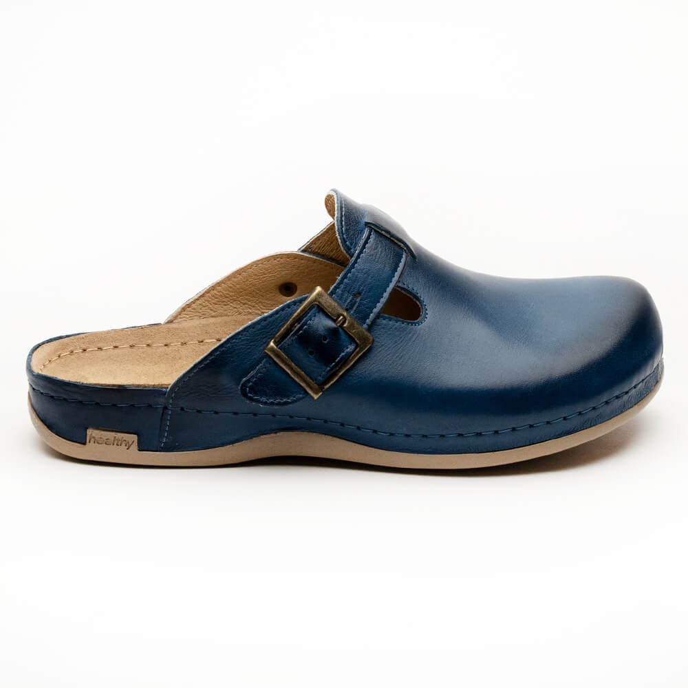 Saboti ortopedici pentru barbati, din piele, Leon 707, albastru inchis Saboti ortopedici pentru barbati, din piele, Leon 707, albastru inchis