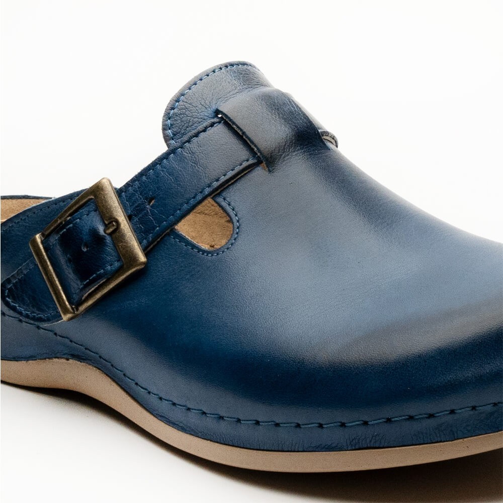 Saboti ortopedici pentru barbati, din piele, Leon 707, albastru inchis Saboti ortopedici pentru barbati, din piele, Leon 707, albastru inchis