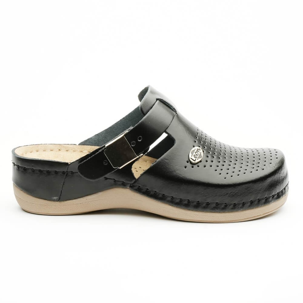 Saboti dama, din piele, Leon 900, negru Saboti dama, din piele, Leon 900, negru