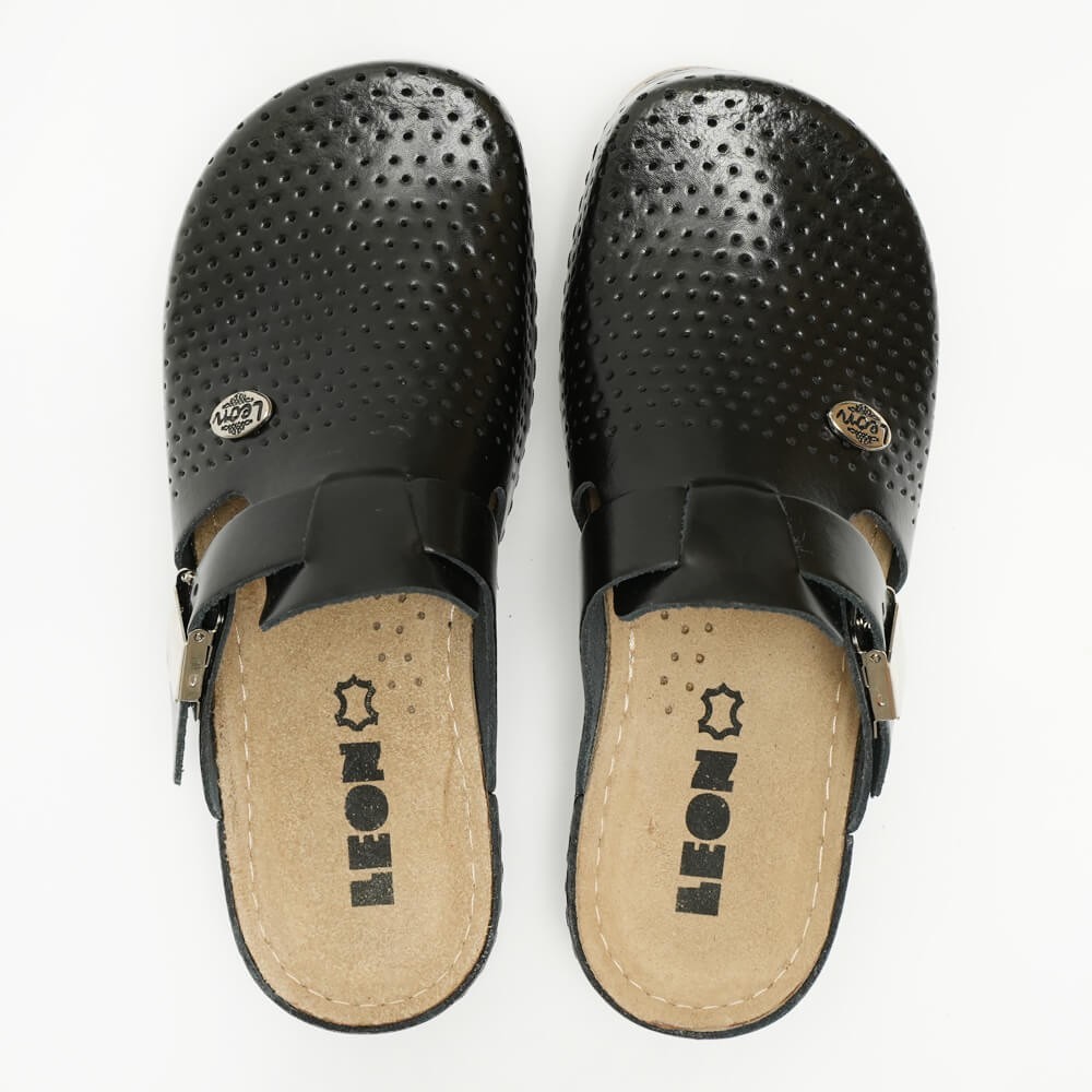 Saboti dama, din piele, Leon 900, negru Saboti dama, din piele, Leon 900, negru