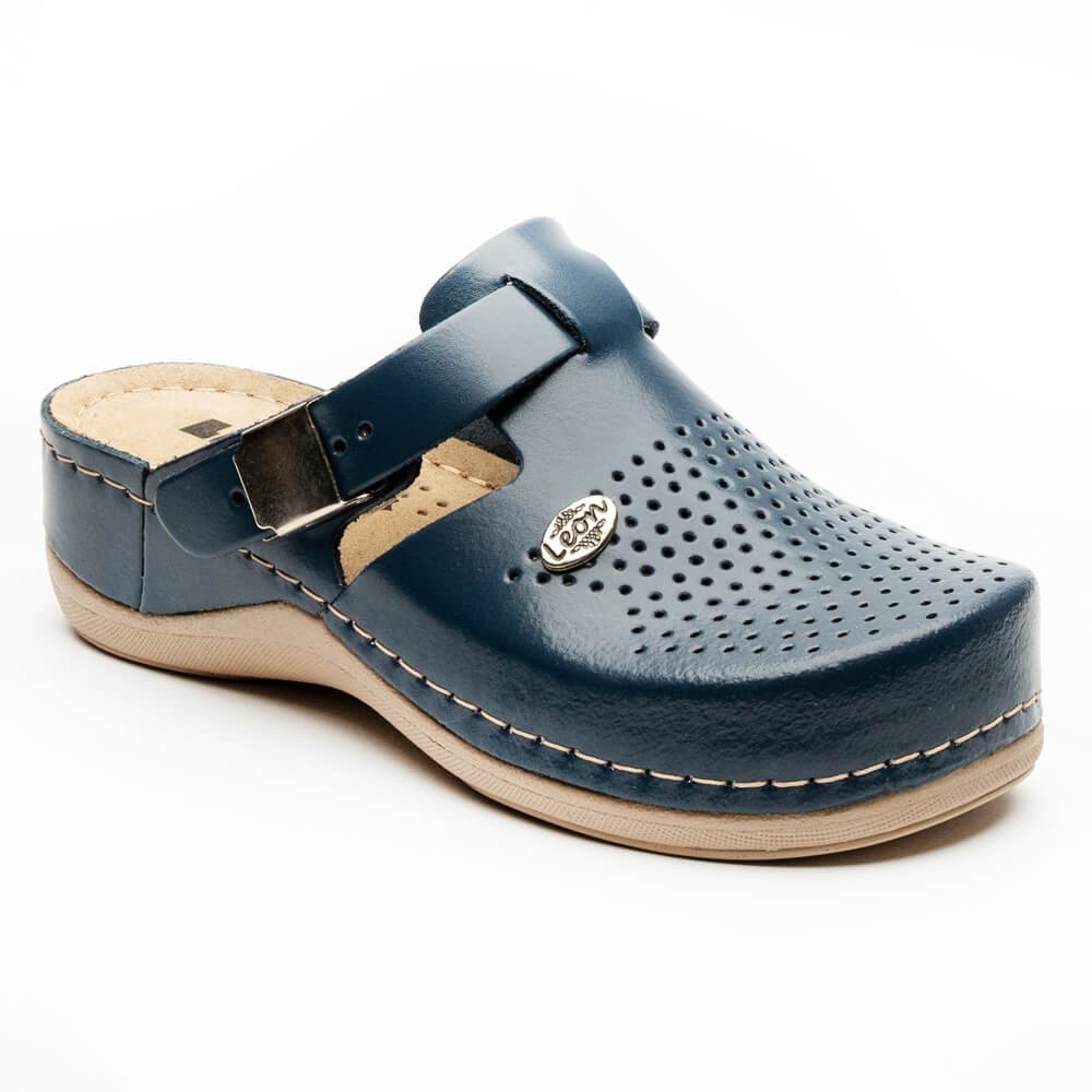 Saboti dama, din piele, Leon 900, bleumarin Saboti dama, din piele, Leon 900, bleumarin