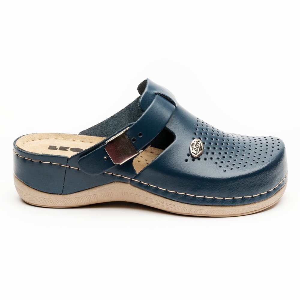 Saboti dama, din piele, Leon 900, bleumarin Saboti dama, din piele, Leon 900, bleumarin