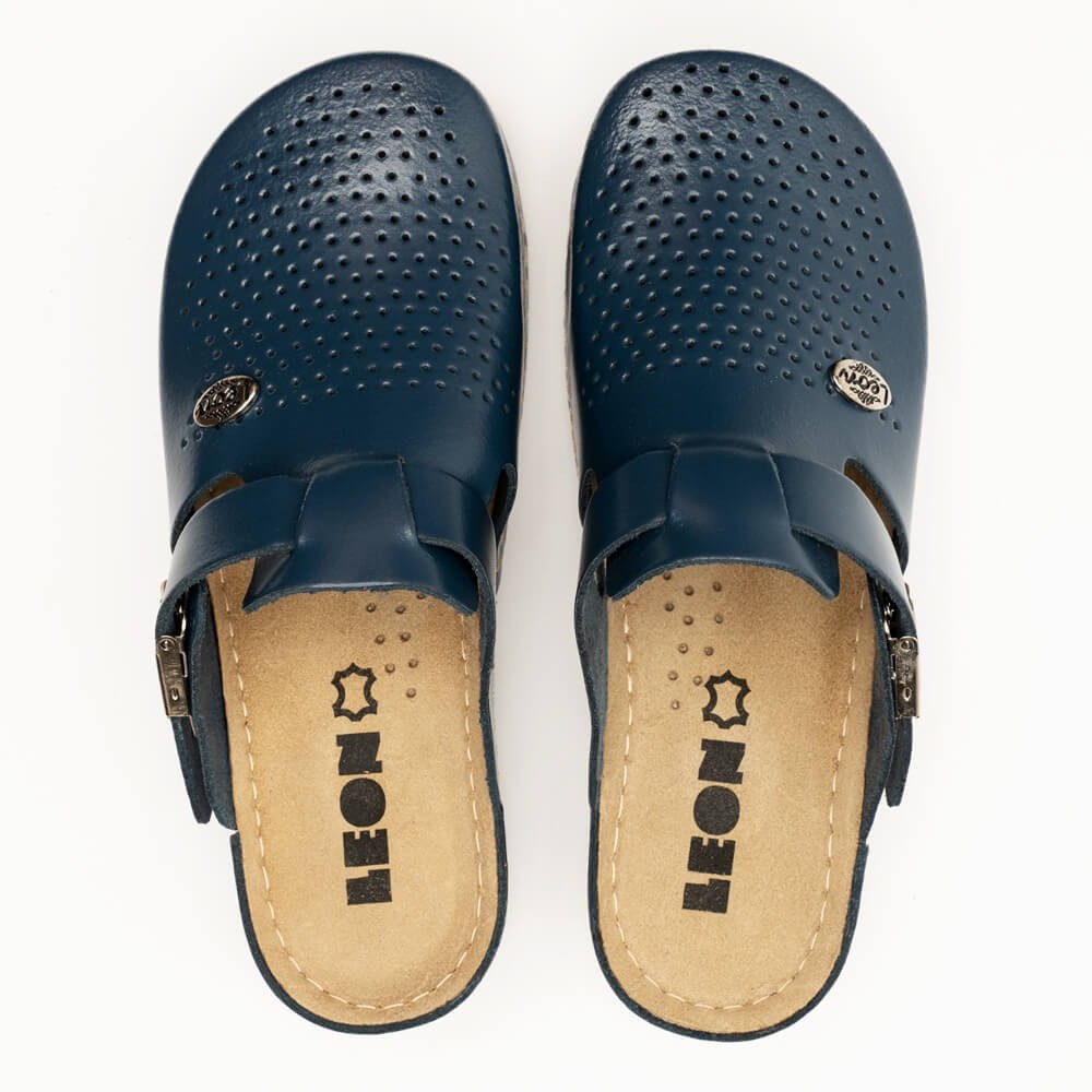 Saboti dama, din piele, Leon 900, bleumarin Saboti dama, din piele, Leon 900, bleumarin