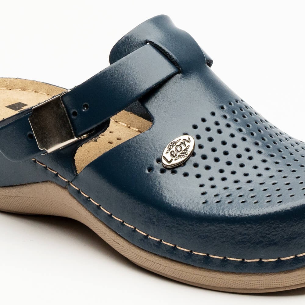 Saboti dama, din piele, Leon 900, bleumarin Saboti dama, din piele, Leon 900, bleumarin