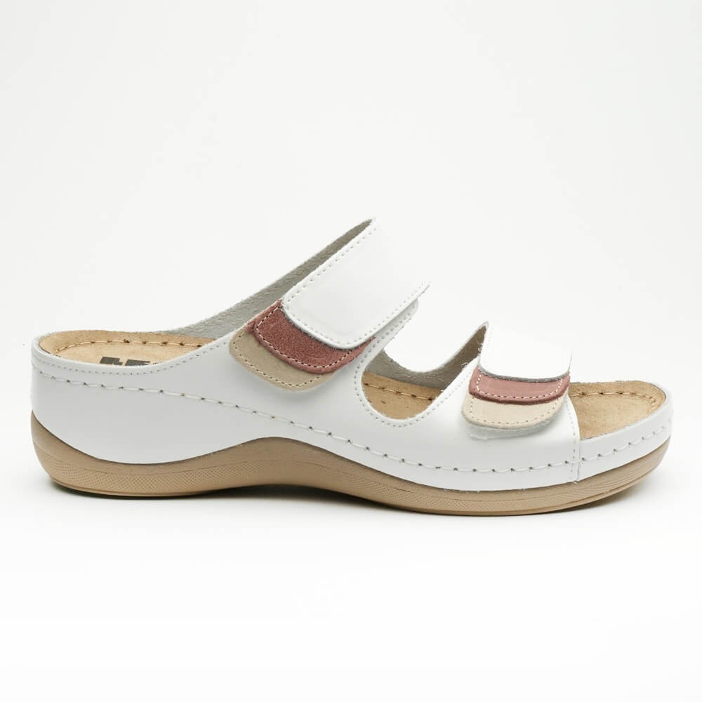 Saboti dama, de vara, din piele, Leon 904, alb Saboti dama, de vara, din piele, Leon 904, alb