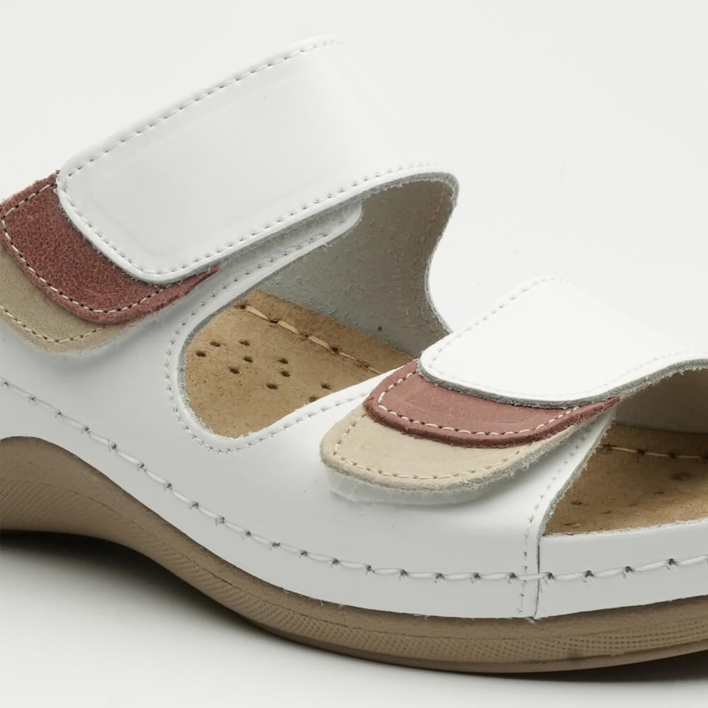 Saboti dama, de vara, din piele, Leon 904, alb Saboti dama, de vara, din piele, Leon 904, alb