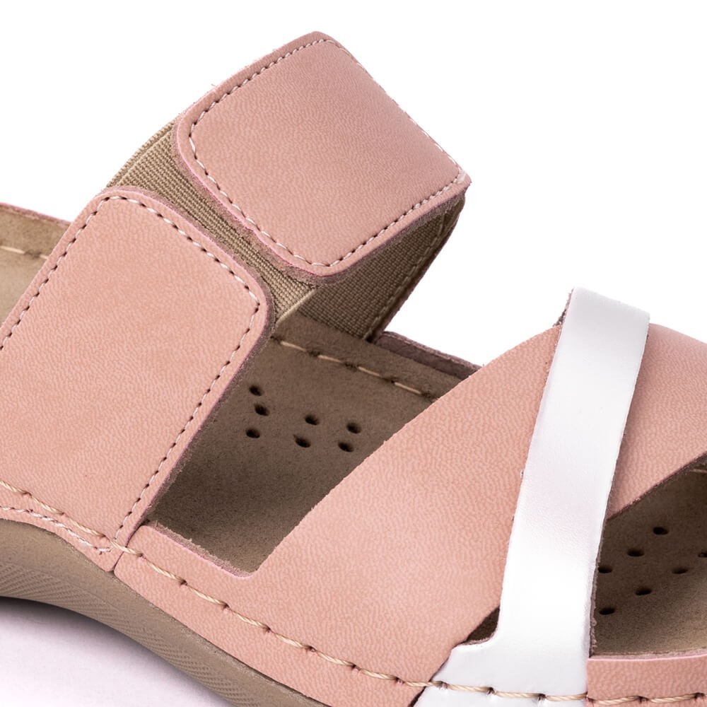 Saboti dama, de vara, din piele, Leon 909, roz Saboti dama, de vara, din piele, Leon 909, roz