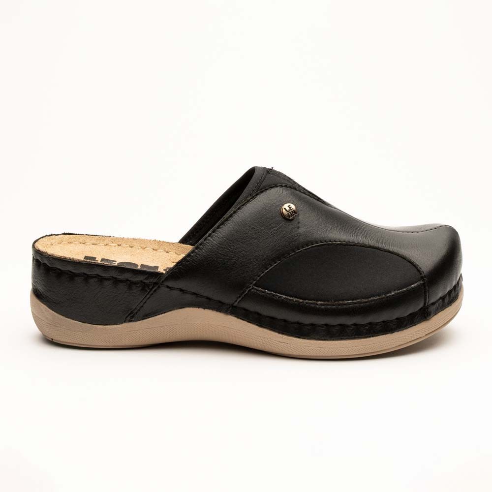 Saboti dama, din piele, Leon 912, negru