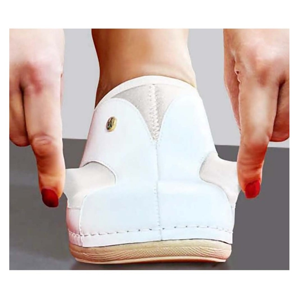 Saboti dama, din piele, Leon 913, alb