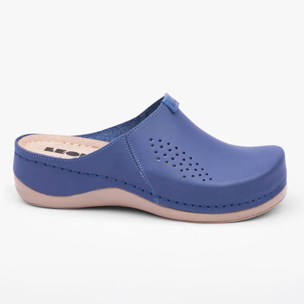 Saboti medicali, de dama, din piele, Leon 930 Bakkar, bleumarin mat Saboti medicali, de dama, din piele, Leon 930 Bakkar, bleumarin mat