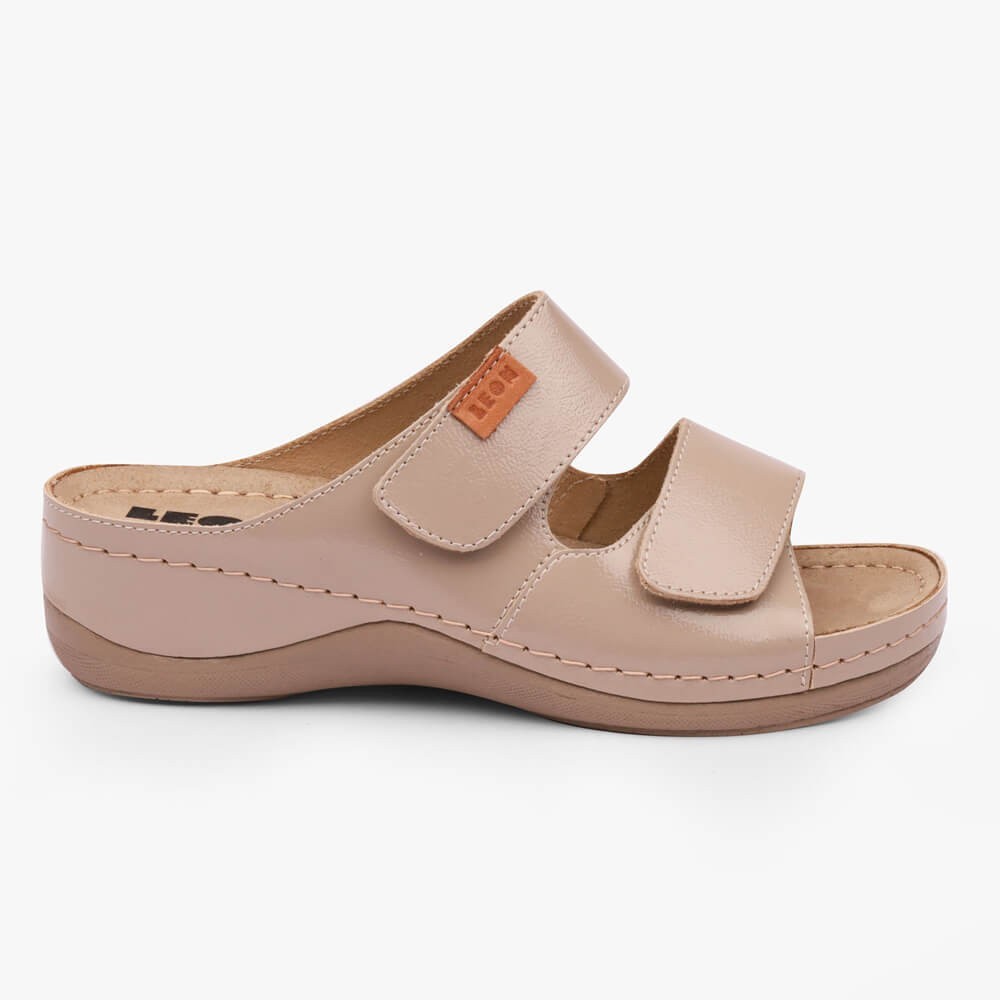 Saboti dama, de vara, din piele, Leon 931, cappuccino Saboti dama, de vara, din piele, Leon 931, cappuccino