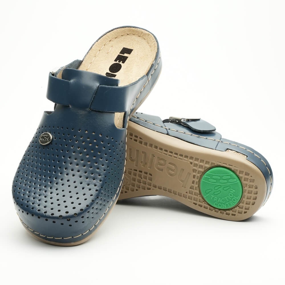 Saboti medicali, de dama, din piele, Leon 950, bleumarin Saboti medicali, de dama, din piele, Leon 950, bleumarin