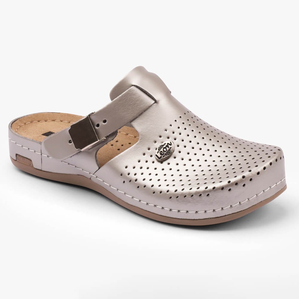 Saboti medicali, de dama, din piele, Leon 950, sampanie Saboti medicali, de dama, din piele, Leon 950, sampanie