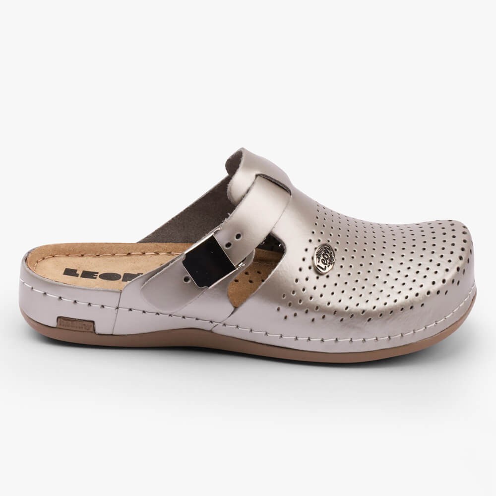 Saboti medicali, de dama, din piele, Leon 950, sampanie Saboti medicali, de dama, din piele, Leon 950, sampanie