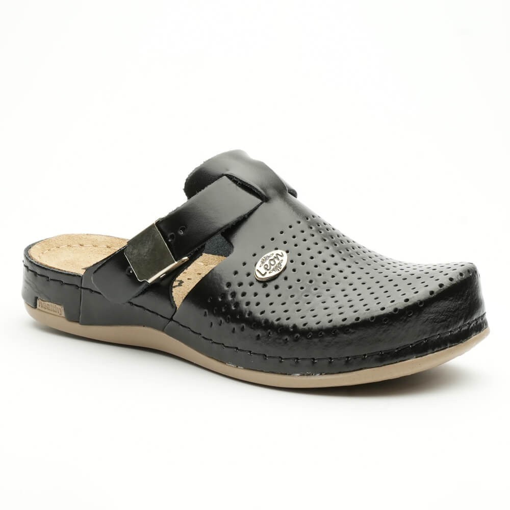 Saboti medicali, de dama, din piele, Leon 950, negru Saboti medicali, de dama, din piele, Leon 950, negru