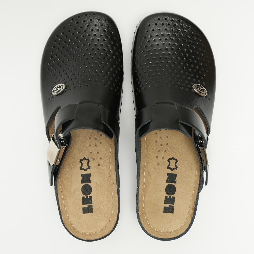 Saboti medicali, de dama, din piele, Leon 950, negru Saboti medicali, de dama, din piele, Leon 950, negru