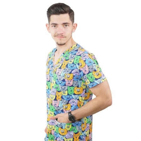 Bluza medicala imprimata Lotus 1