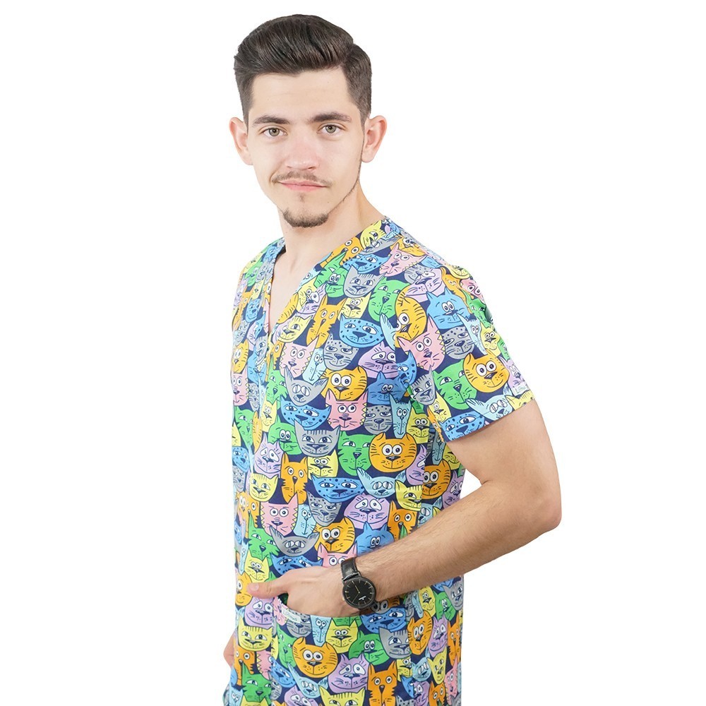 Bluza medicala imprimata Lotus 1