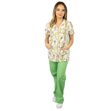 Bluza medicala imprimata Lotus 1