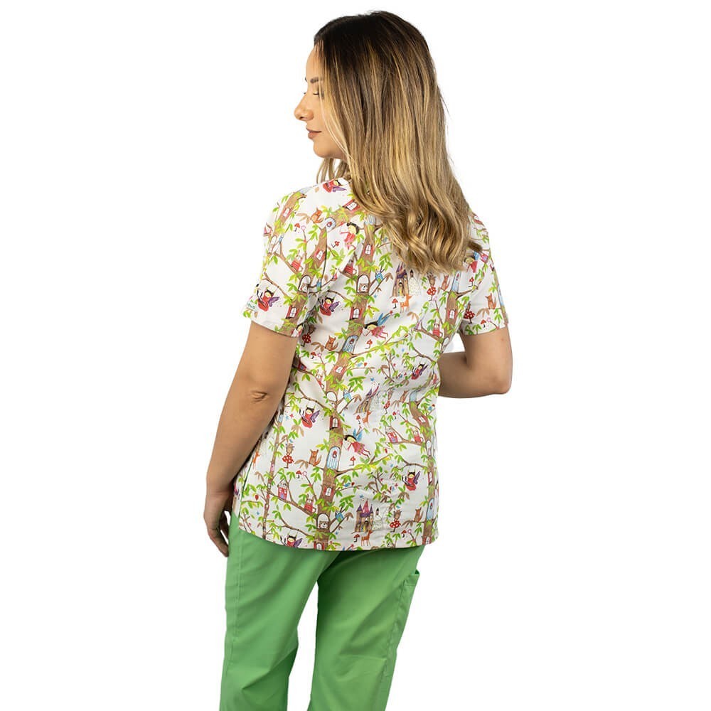 Bluza medicala imprimata Lotus 1, Fairytale