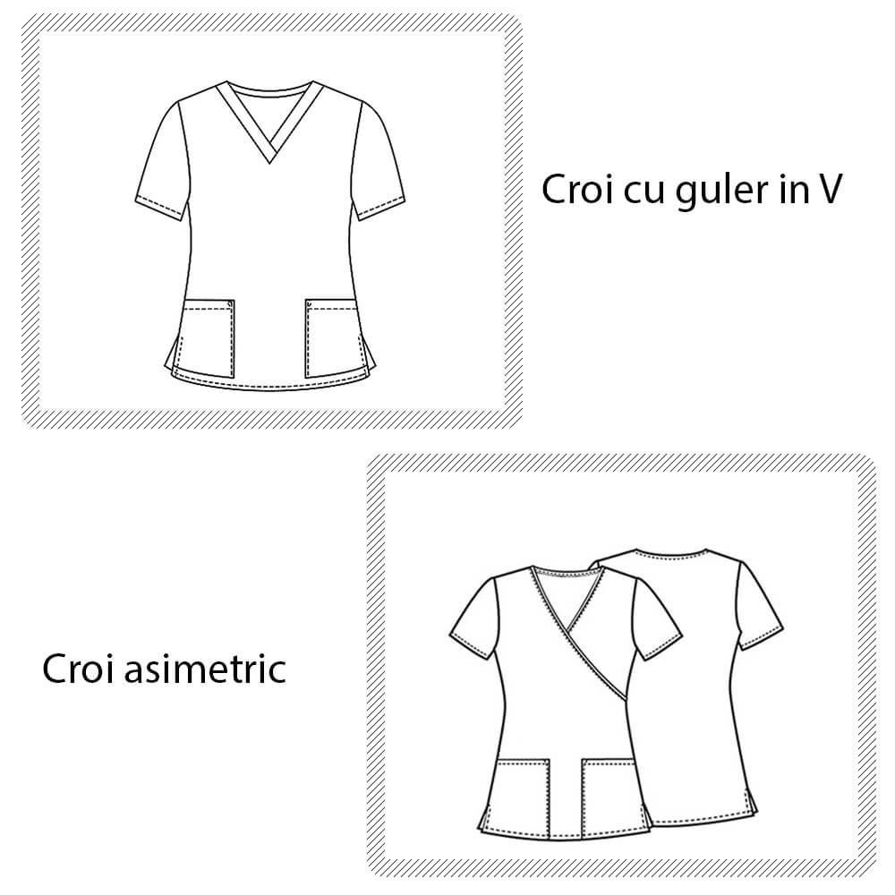 Bluza medicala imprimata Lotus 1, Sketch Flower
