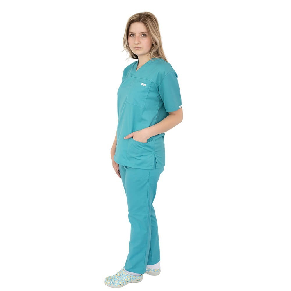 Costum medical Lotus 4, Basic 1, unisex, turcoaz