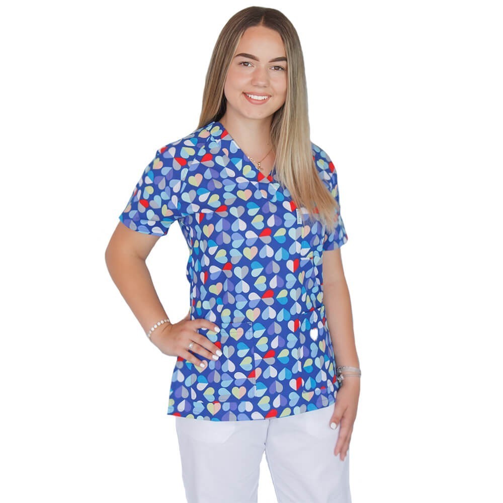 Bluza medicala imprimata Lotus 1