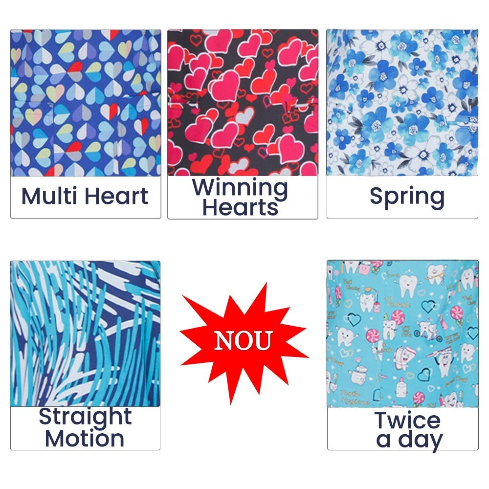 Bluza medicala imprimata Lotus 1, Multi Heart